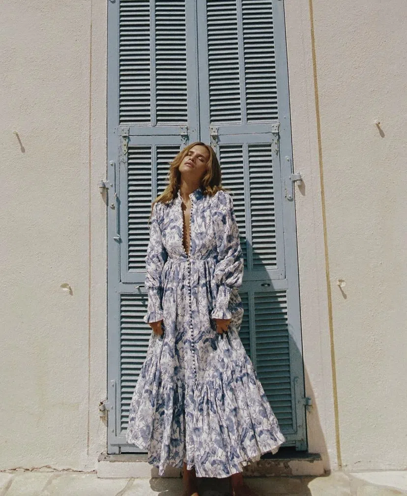 Palm Noosa Royal Flush Dress Jungle Blue Size 10 - Image 2