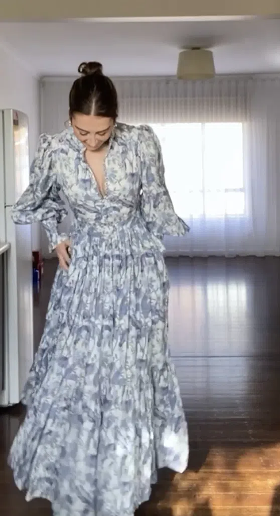 Palm Noosa Royal Flush Dress Jungle Blue Size 10 - Image 4