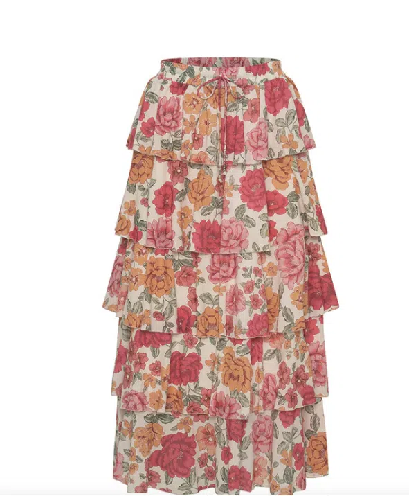 Kivari Camela Shirred Crop top and Maxi Skirt Floral Size 14 - Image 9