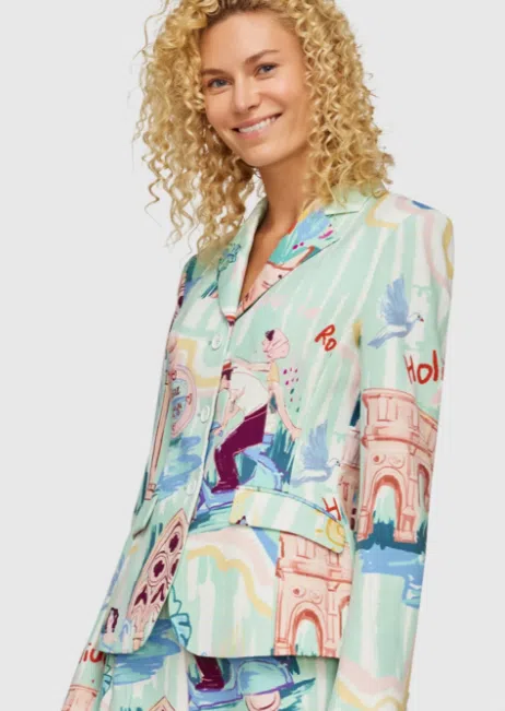 Leo Lin James Fitted Blazer - Vacanza Print Size 16 - Image 5