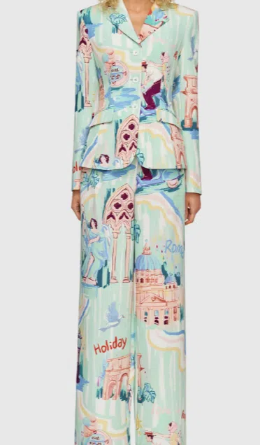 Leo Lin James Fitted Blazer - Vacanza Print Size 16 - Image 2