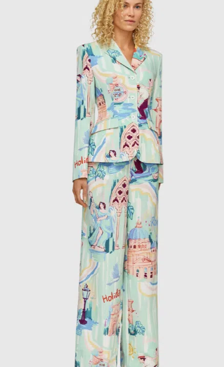 Leo Lin James Fitted Blazer - Vacanza Print Size 16 - Image 3