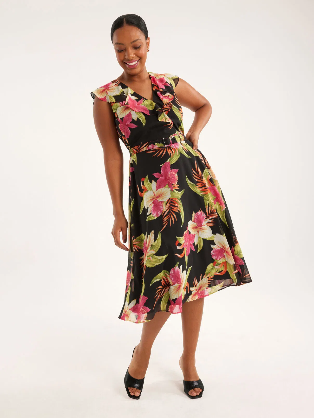 Review Club Tropicana Dress Black Size AU 16 - Image 2
