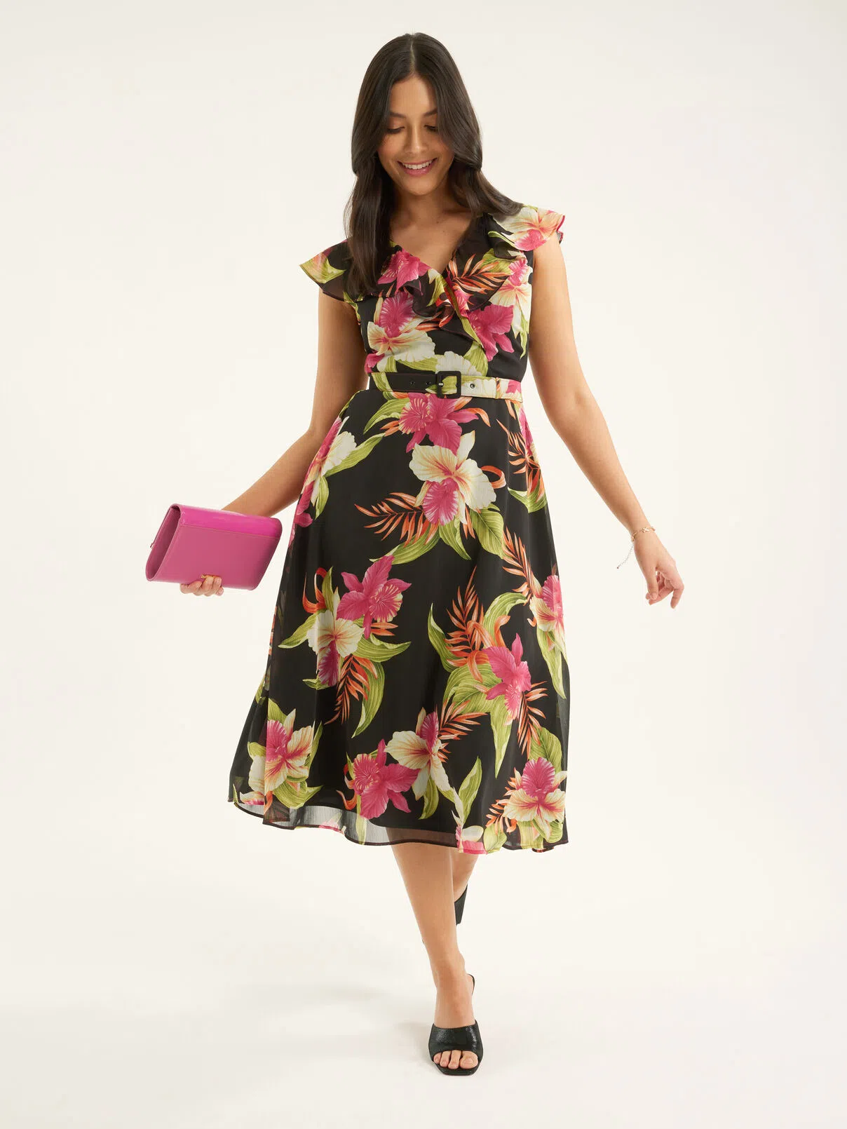 Review Club Tropicana Dress Black Size AU 16 - Image 1