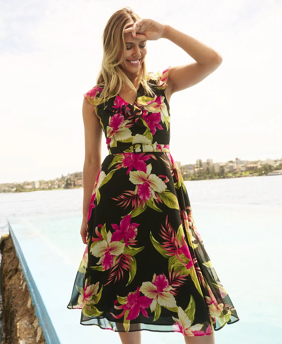 Review Club Tropicana Dress Black Size AU 16 - Image 5