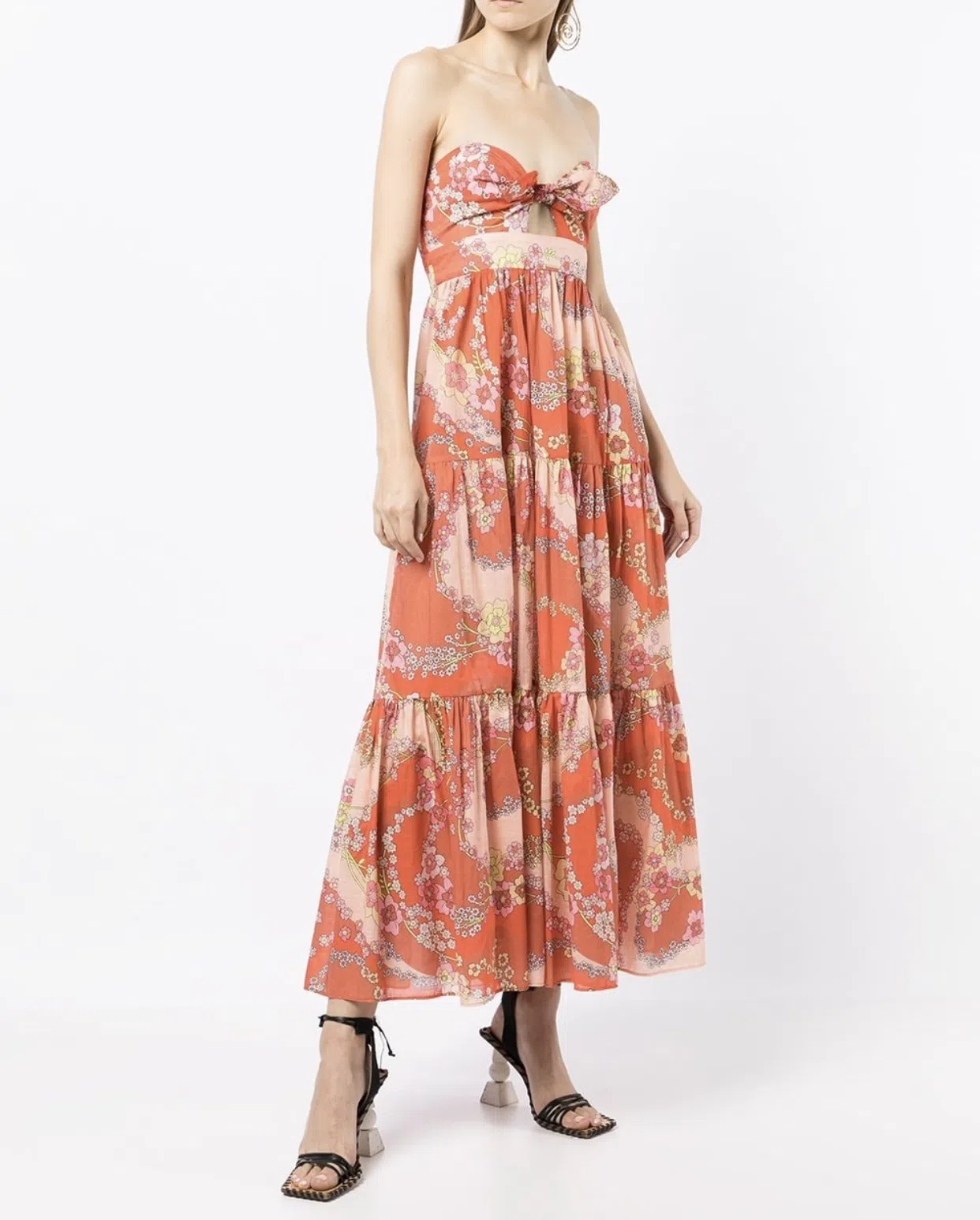 Zimmermann Lola Tie Front Midi Dress Floral Size 1 / Au 10 - Image 1