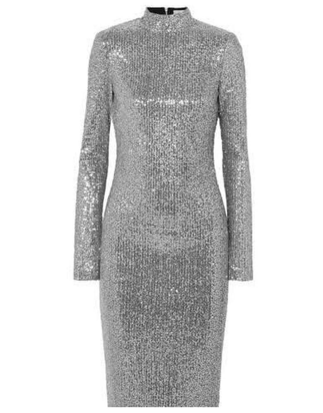 Rebecca Vallance Andree Sequinned Lurex Midi Dress Size 8  - Image 4
