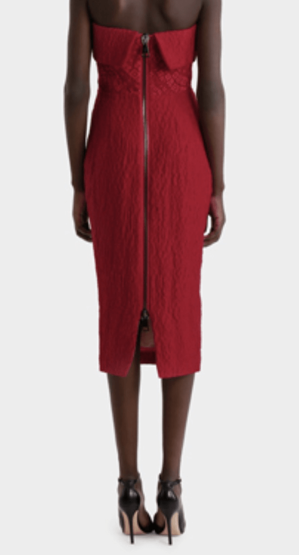 Alex Perry Celesse French Strapless Lady Dress Red Size 14 - Image 2