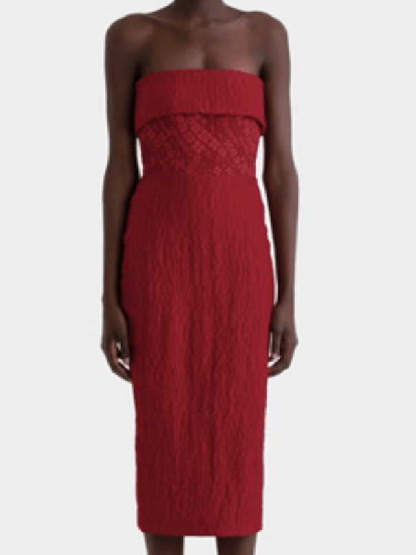 Alex Perry Celesse French Strapless Lady Dress Red Size 14 - Image 1