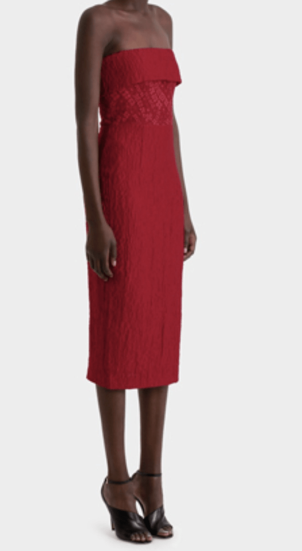 Alex Perry Celesse French Strapless Lady Dress Red Size 14 - Image 4