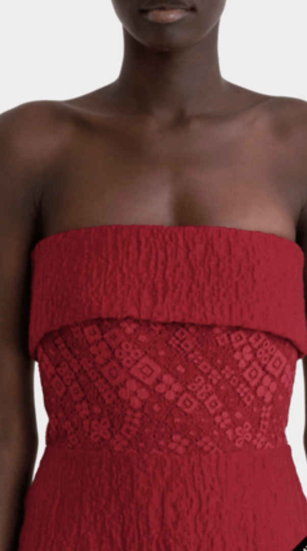 Alex Perry Celesse French Strapless Lady Dress Red Size 14 - Image 3