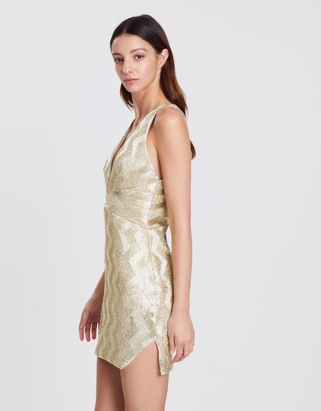 Manning Cartell No Filter Mini Dress Gold Size 4 - Image 2