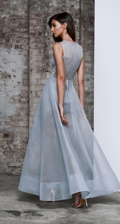 Lexi Plexus Light Grey Gown Size 6 - Image 3